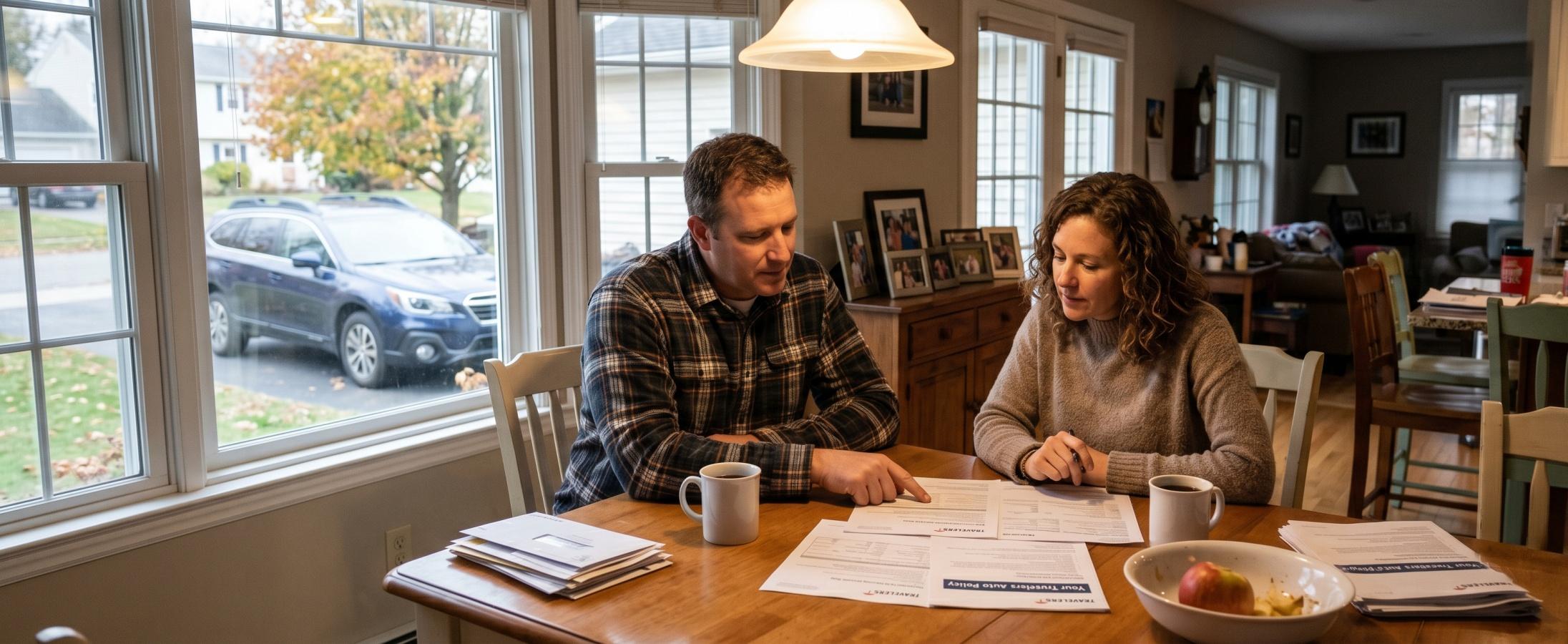 Family reviewing personal insurance policies and coverage needs