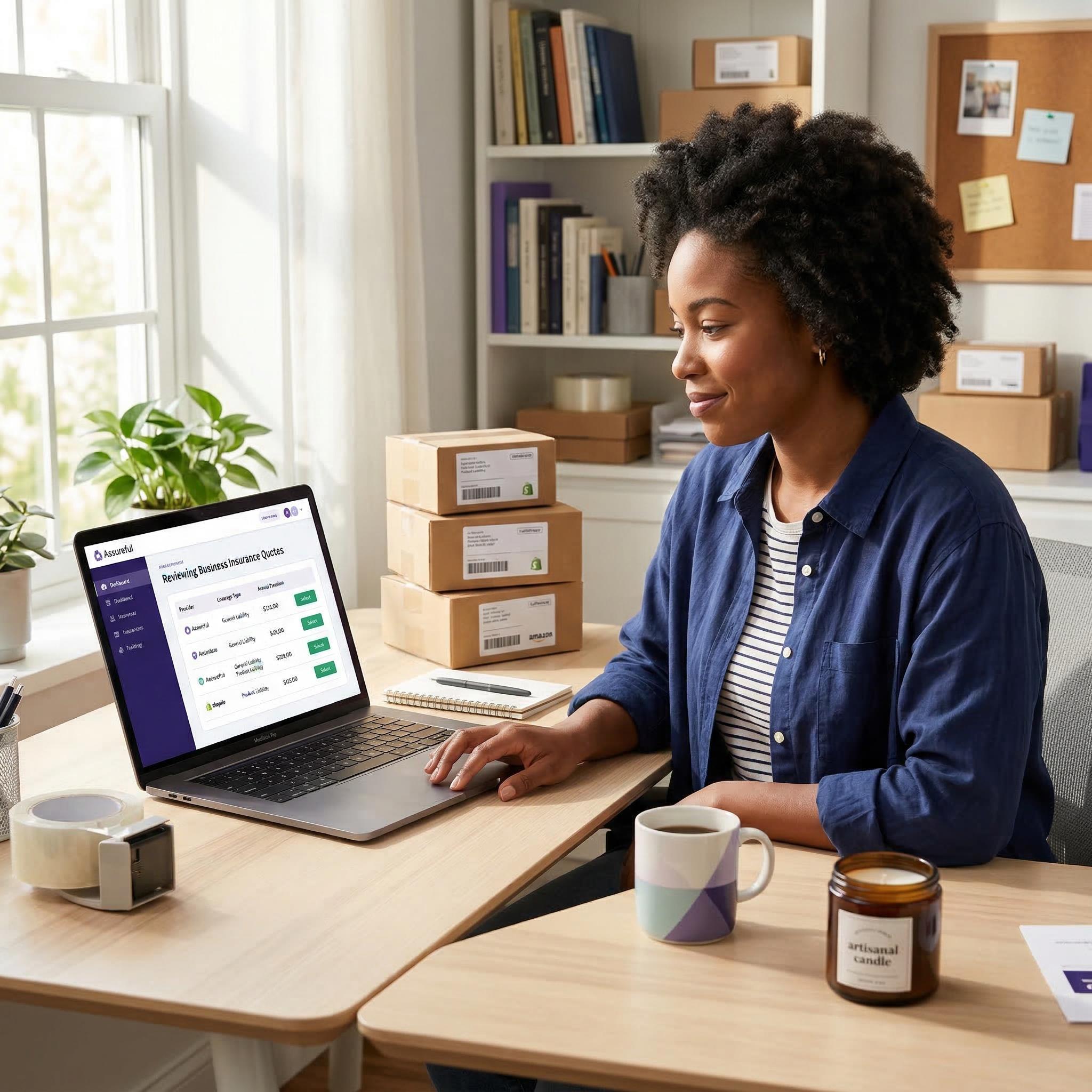 Business owner reviewing packaged business insurance coverage