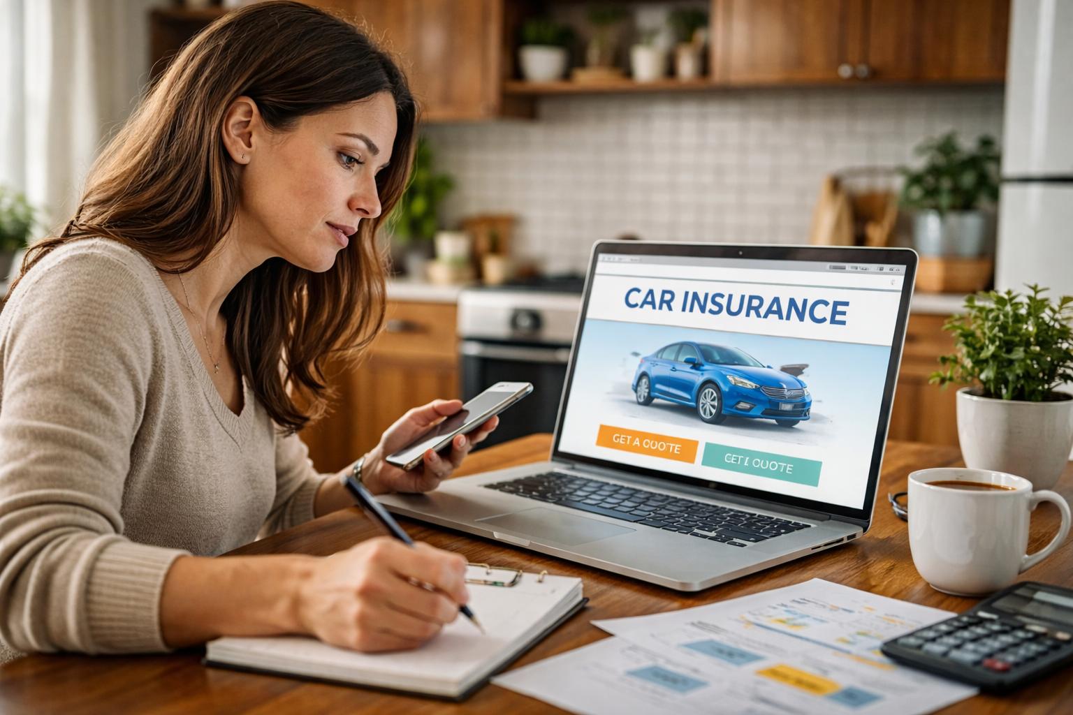 Indiana driver comparing auto insurance coverage and quotes online
